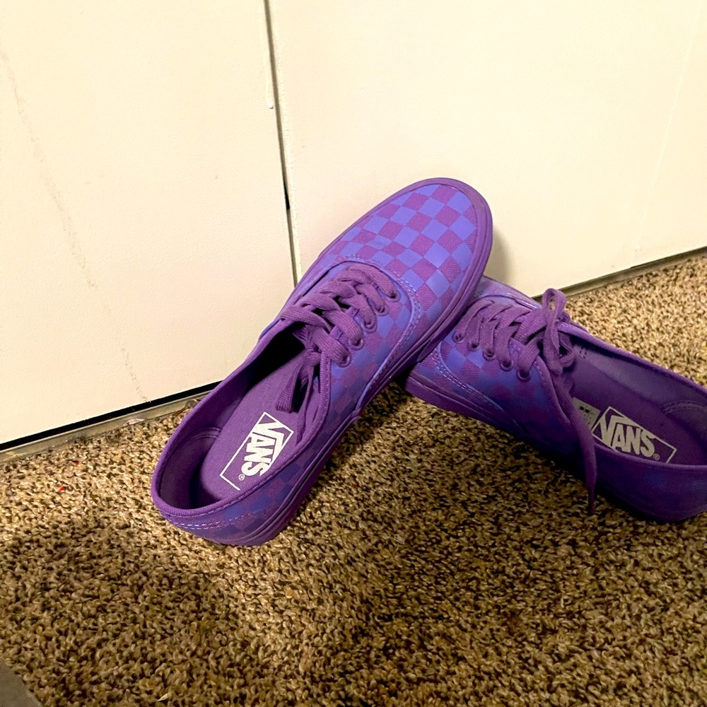 Vans purple checkered